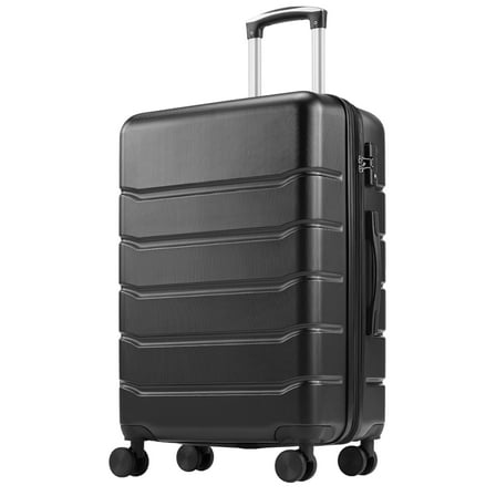 edx 28 Inch Hardside Expandable Luggage with Spinner Wheels, Checked-Large Lightweight Expandable Rolling Luggage with TSA Lock, Black