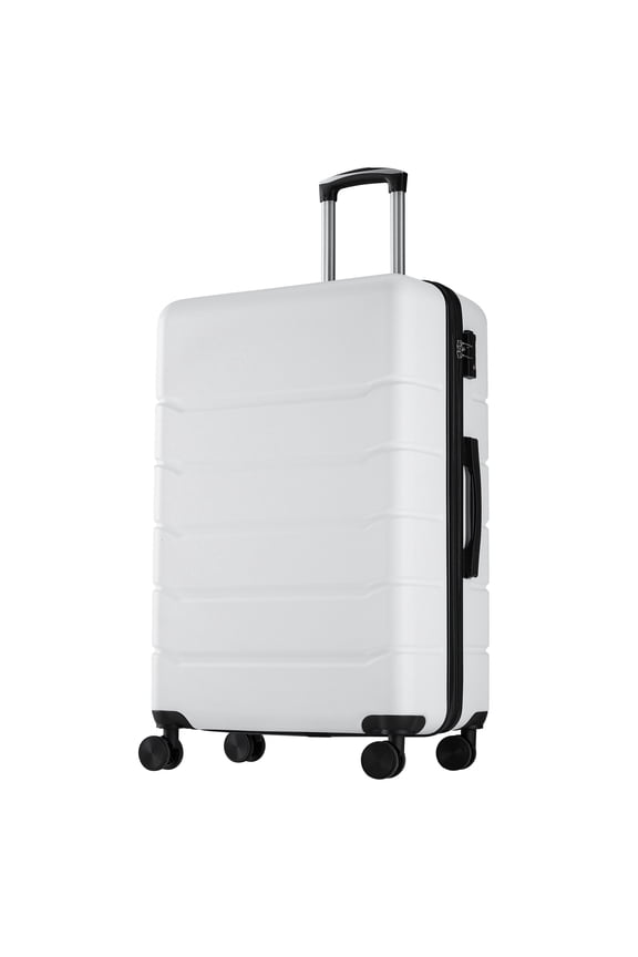 28 Inch Hardside Expandable Luggage with Spinner Wheels, Checked-Large Lightweight Expandable Rolling Luggage with TSA Lock, White
