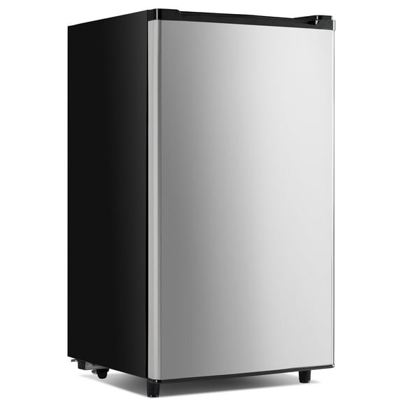edx 3.2 cu. ft. Single Door Mini Refrigerator, 17.7" Width, with Separate Freezer, Silver