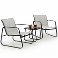thumbnail image 1 of edx 3-Piece Textilene Outdoor Patio Set, Coffee Table & 2 Chairs, Gray, 1 of 10