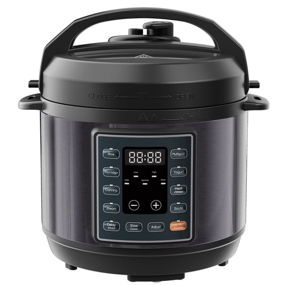 edx 3 Quart 10-in-1 Multi-Cooker, Stainless Steel Electric Pressure Cooker, Black