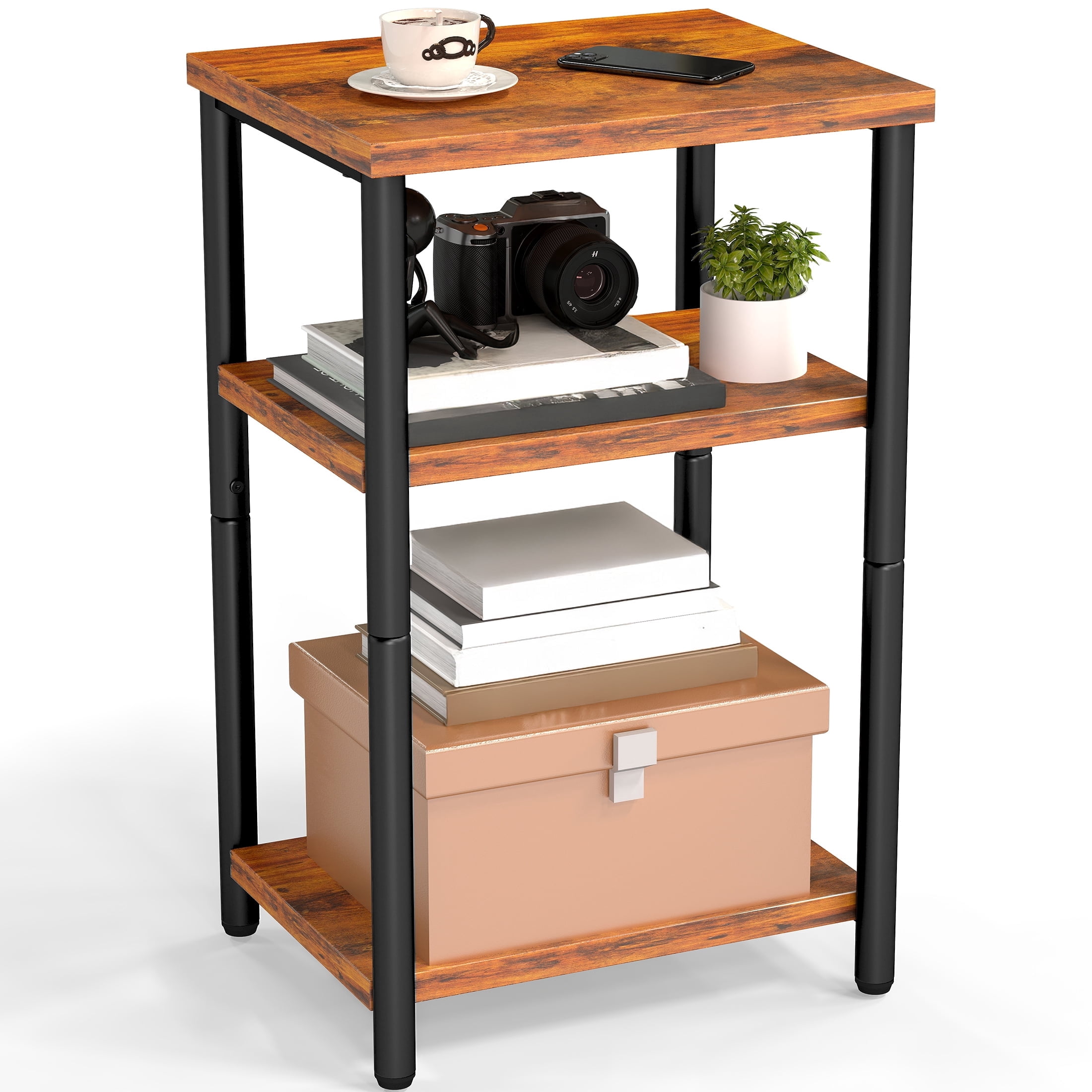 edx, End Table, 3-Tier, Rust Brown, 15