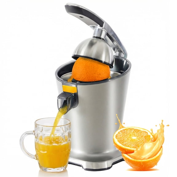 EDX Cone Citrus Juicer, 75-300W 120V, 60dB Quiet Operation, Perfect for Orange Juice & All Citrus Fruits, Home Kitchen Essential