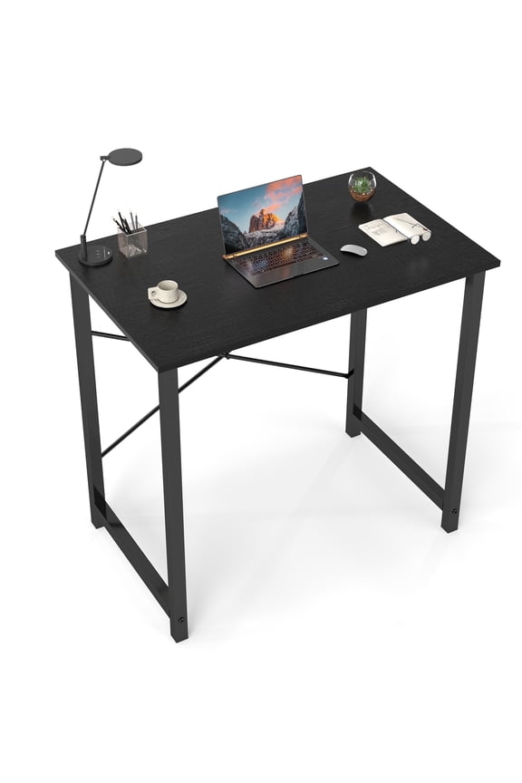 31 inch Computer Desk Modern Writing Desk, Industrial Office Desk, Office Table for Small Spaces,Sturdy Laptop Table for Home Office, Black