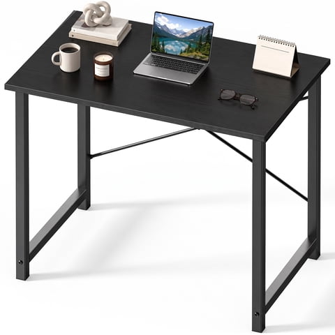 edx 31 inch Computer Desk Modern Writing Desk, Industrial Office Desk, Office Table for Small Spaces,Sturdy Laptop Table for Home Office, Black