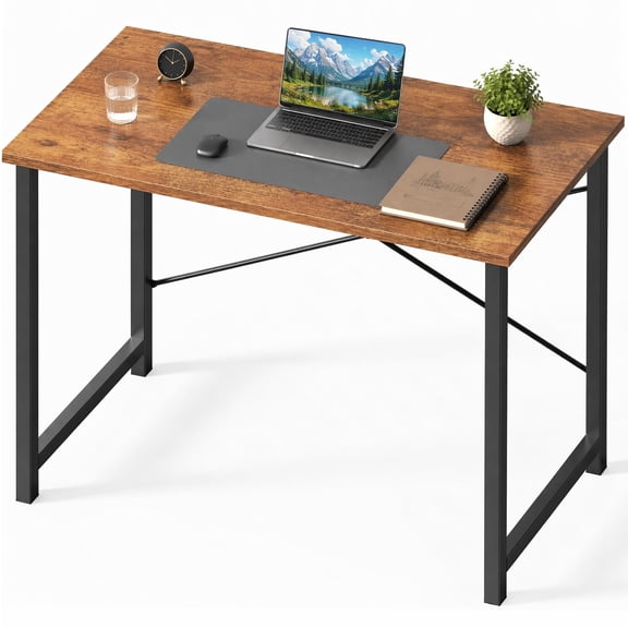 edx 40 inch Computer Desk Modern Writing Desk, Industrial Office Desk, Office Table for Small Spaces,Sturdy Laptop Table for Home Office, Rust