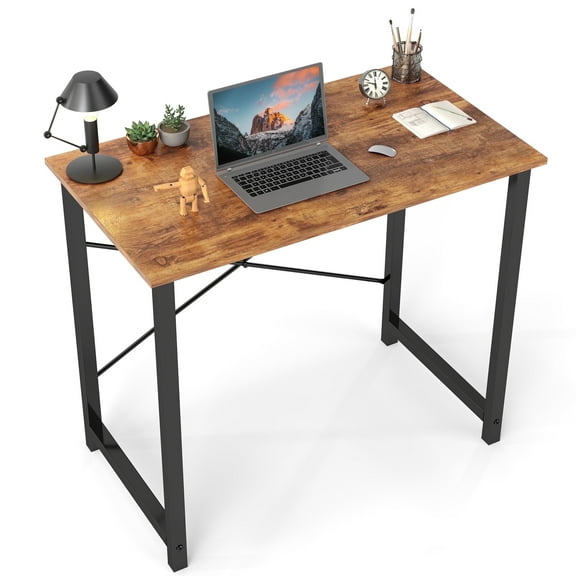 edx 40 inch Computer Desk Modern Writing Desk, Industrial Office Desk, Office Table for Small Spaces,Sturdy Laptop Table for Home Office, Rust