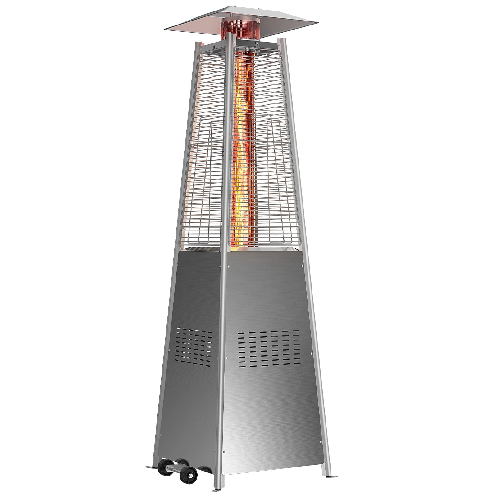 Walmart Deal of Walmart Black Friday Deals 2025 - edx 42000 BTU Outdoor Propane Patio Heater Tower with Wheels, Stainless Steel