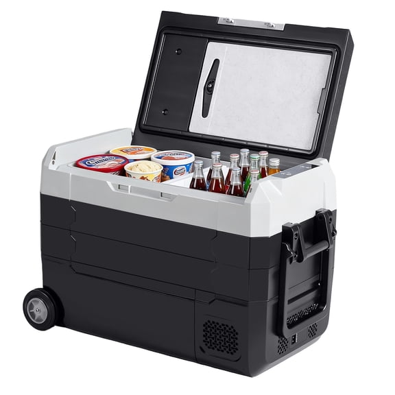 edx 42QT Car Refrigerator, Portable Freezer with -4°F~68°F Adjustable Range, Mini Fridge for 12V/24V DC, Portable for Travel, Camping, Truck