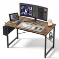 thumbnail image 1 of edx 44" Home Office Desk for Small Spaces, Computer Desk with Storage Bag & Hook, Modern Simple Style Study Writing Table for Bedroom, Rustic Brown, 1 of 8