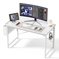 thumbnail image 1 of edx 44" Home Office Desk for Small Spaces, Computer Desk with Storage Bag & Hook, Modern Simple Style Study Writing Table for Bedroom, White, 1 of 8