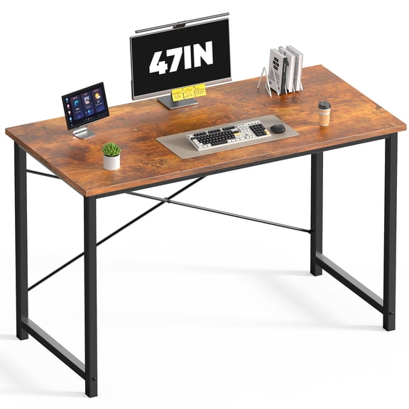 edx 47 Inches Computer Desk for Home Office, Office Table for Small Spaces, Writing Desk, Rust
