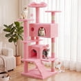 thumbnail image 1 of EDX 54" Cat Tree Tower for Indoor Cats, Multi-Level Pet Furniture with Sisal Scratching Post, Large Cozy Condo, Climbing Ramp, Kitten Toy, Pink, 1 of 9