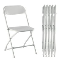 6-Pack edx Durable Indoor Folding Chair for Events, Offices, Weddings and Restaurants (White)