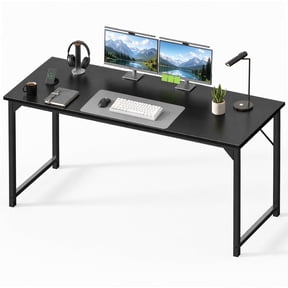 edx 63 inch Computer Desk Modern Writing Desk, Industrial Office Desk, Office Table for Small Spaces,Sturdy Laptop Table for Home Office, Black