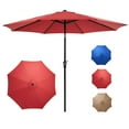 thumbnail image 1 of edx 9-FT Outdoor Patio Umbrella with Push Button Tilt and Crank, Patio Table Market Umbrella with 8 Sturdy Ribs UV Protection Waterproof for Garden, Deck, Backyard, Pool, Red, 1 of 8