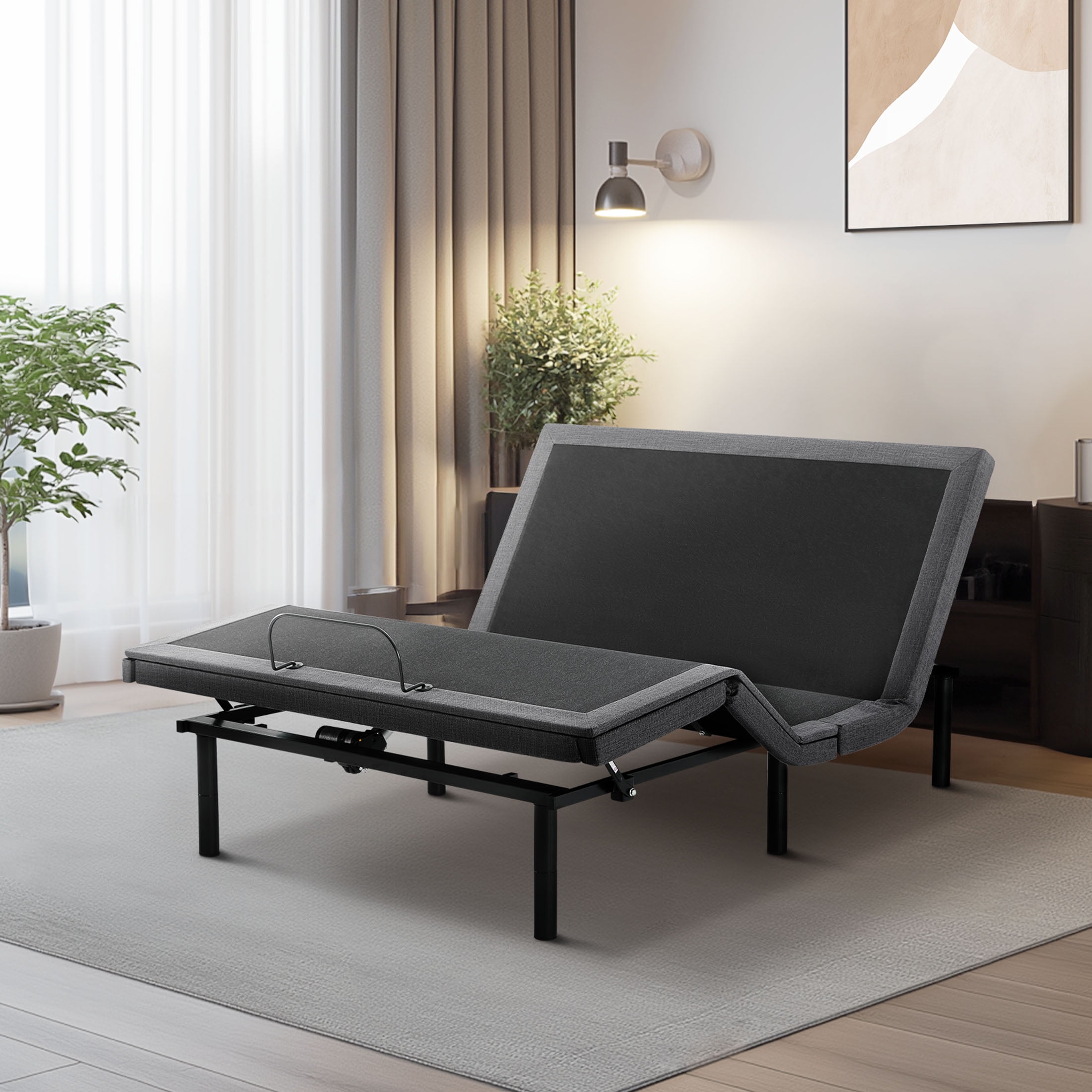 edx Adjustable Bed Frame, Individually Tilting Head and Foot with 2 USB  Ports, Wireless Remote, Quiet Motor, Queen Size, image size:2200x2200