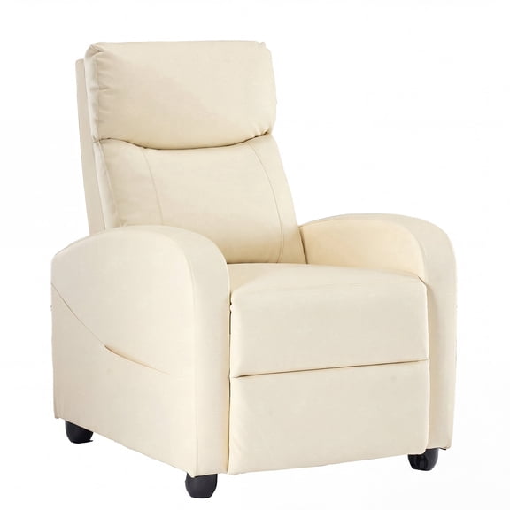 edx Adjustable Recliner Chair Sofa, Single Sofa with Padded Seat, Home Theater Seating for Living Room, Beige