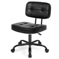 thumbnail image 1 of edx Height Adjustable Office Desk Chair, Low-Back Lumbar Support Rolling Work Swivel Task Chair with Wheels for Home Office Bedroom, Black, 1 of 9