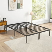 edx Bed Frame - Full Size Heavy Duty Platform Bed with Underbed Storage, 14-Inch High Steel Slat Support, Non-Slip Design, No Box Spring Required