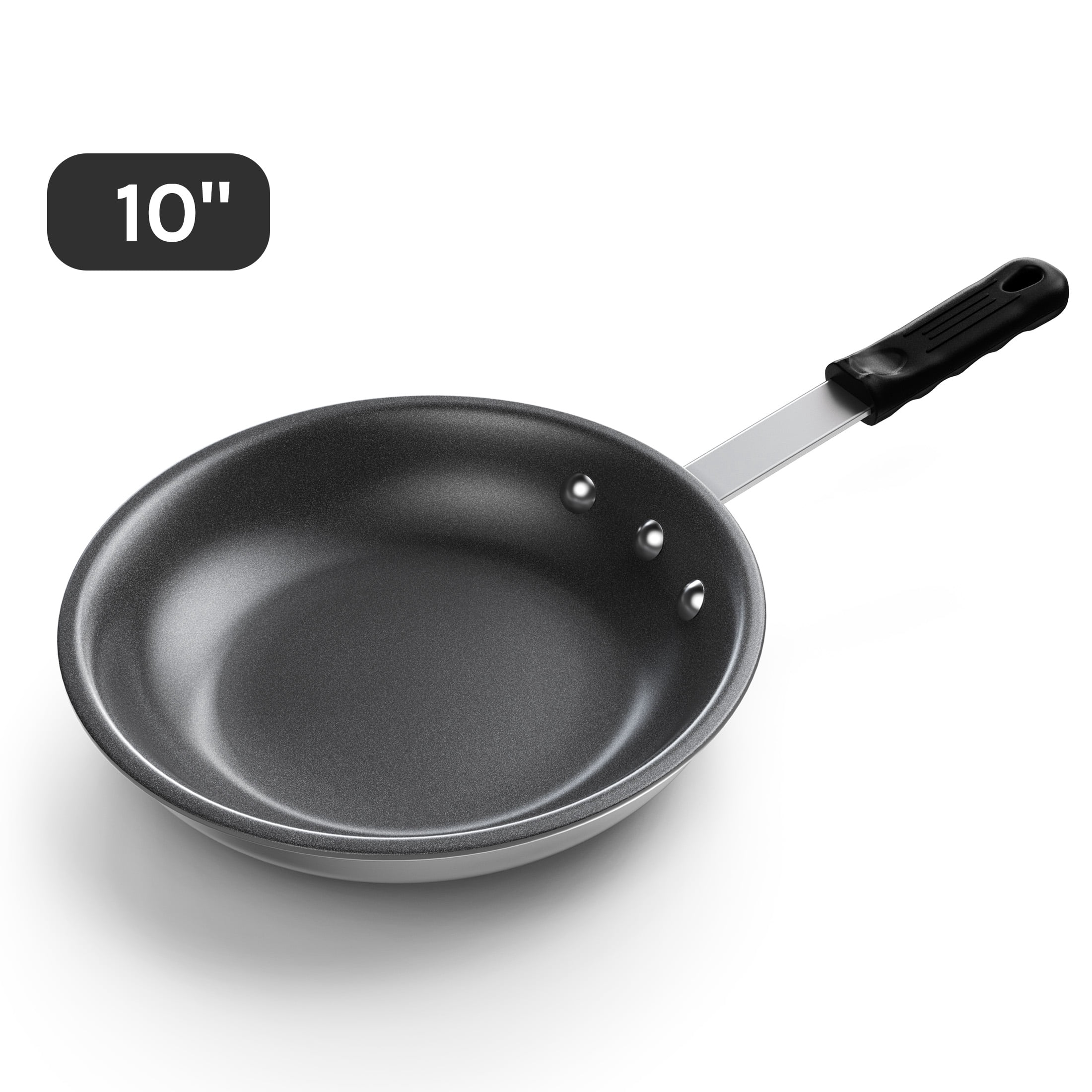 edx Ceramic Nonstick Frying Pan, 10-Inch Egg Pan, Aluminum Pans with Stainless Steel Base, Nonstick Pan Skillet, Oven & Dishwasher Safe, Black
