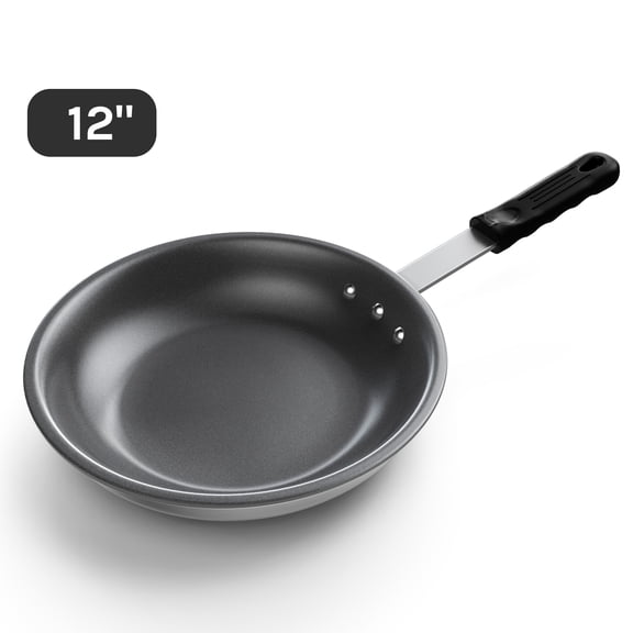 edx Ceramic Nonstick Frying Pan, 12-Inch Egg Pan, Aluminum Pans with Stainless Steel Base, Nonstick Pan Skillet, Oven & Dishwasher Safe, Black