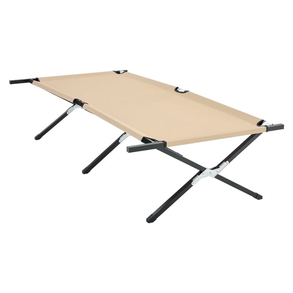 edx Collapsible Camping Adult Cot, Khaki, 73" x 36"