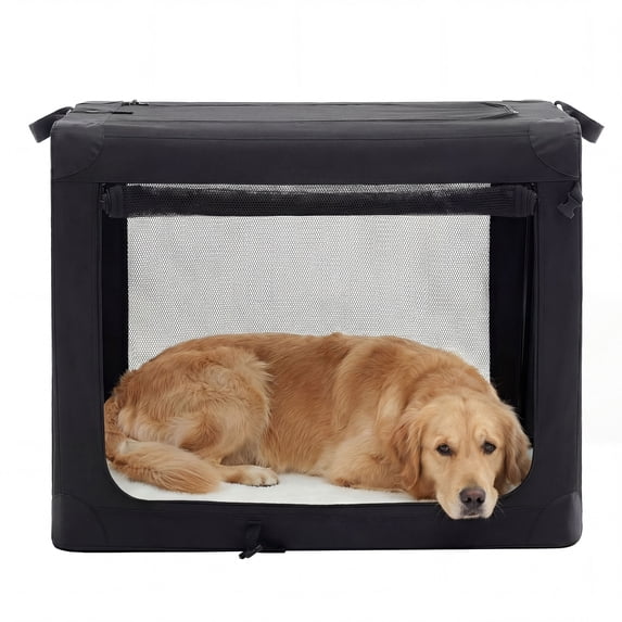edx 42 Inch Portable Foldable Dog Crate for Extra Large Dog, 3-Door ...