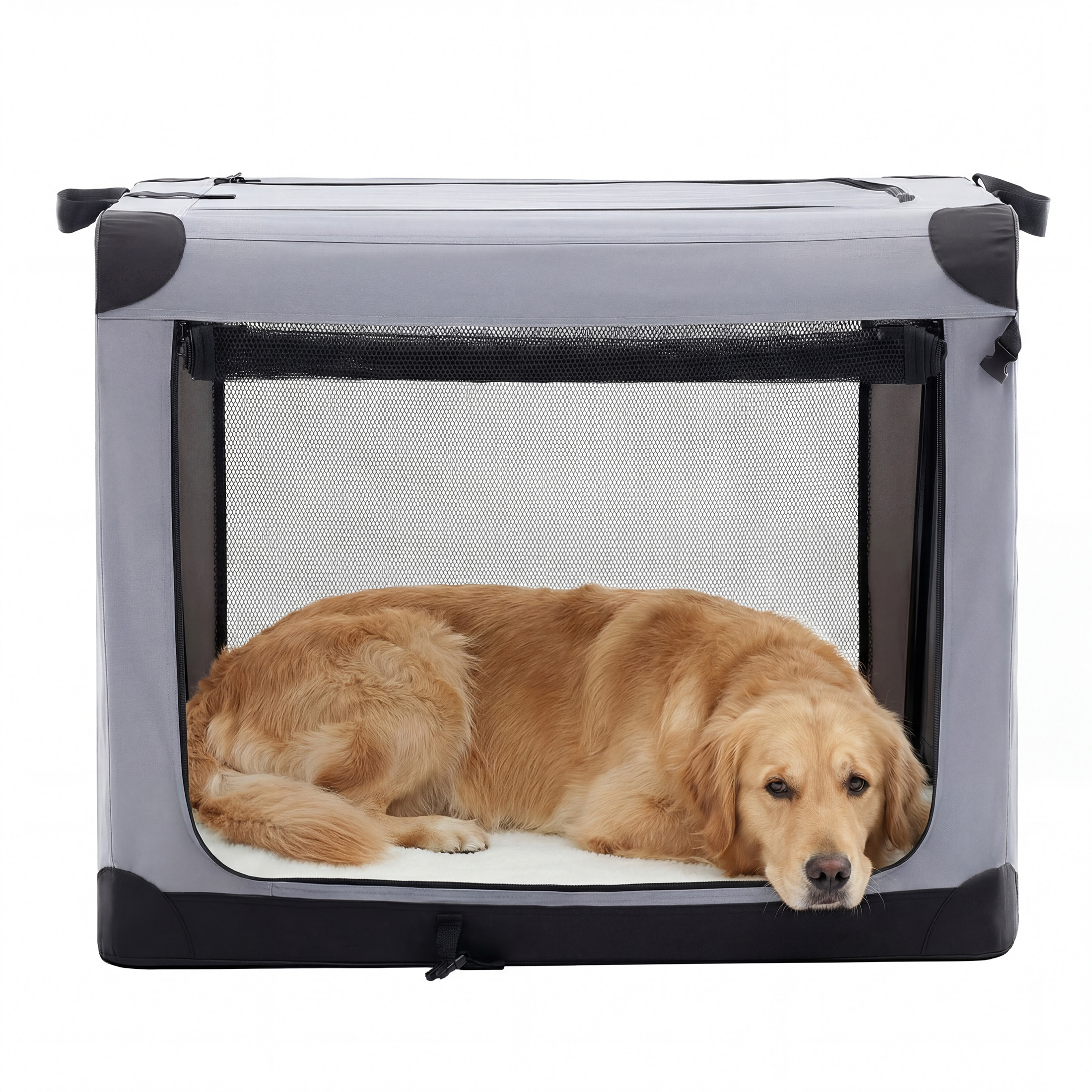 edx 42 Inch Portable Foldable Dog Crate for Extra Large Dog, 3-Door ...