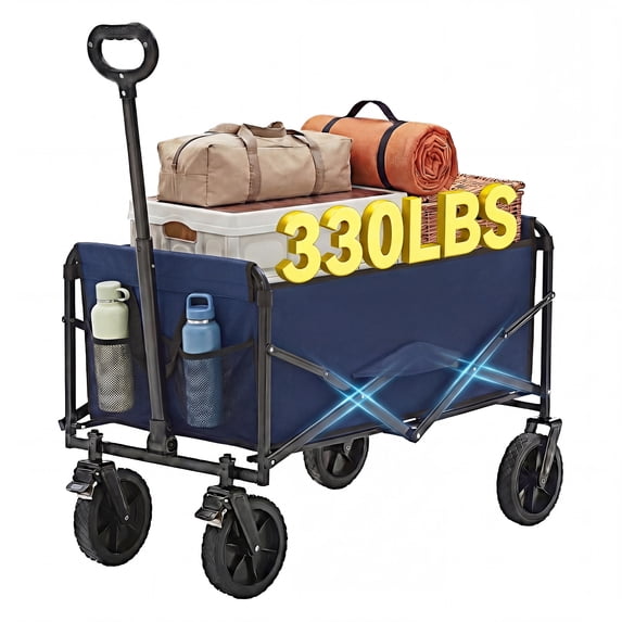 edx Collapsible Wagon Cart, Portable Folding Wagon for Outdoor Camping ...