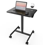 EDX Small Standing Desk with Mobile Portable Rolling Wheels, Height Adjustable desk for Home Office,Black