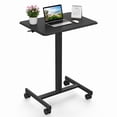 thumbnail image 1 of EDX Standing Desk with Mobile Rolling Wheels Portable Desk & Overbed Laptop, Height Adjustable Small desk for Home Office,Black, 1 of 10