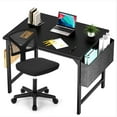 thumbnail image 1 of edx Computer Desk and Home Office Chair Set, 31 Inch Writing Table with Storage Bag & Armless Mesh Desk Chair For Small Space, Black, 1 of 9