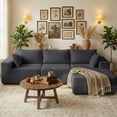 thumbnail image 1 of edx 108" Convertible Sectional Couches Comfy Fluffy 4 Seat Memory Foam Sectional Sofa Upholstered Couches for Living Room Bedroom,No Assembly Required,(Right Facing Chaise)Dark Grey, 1 of 7