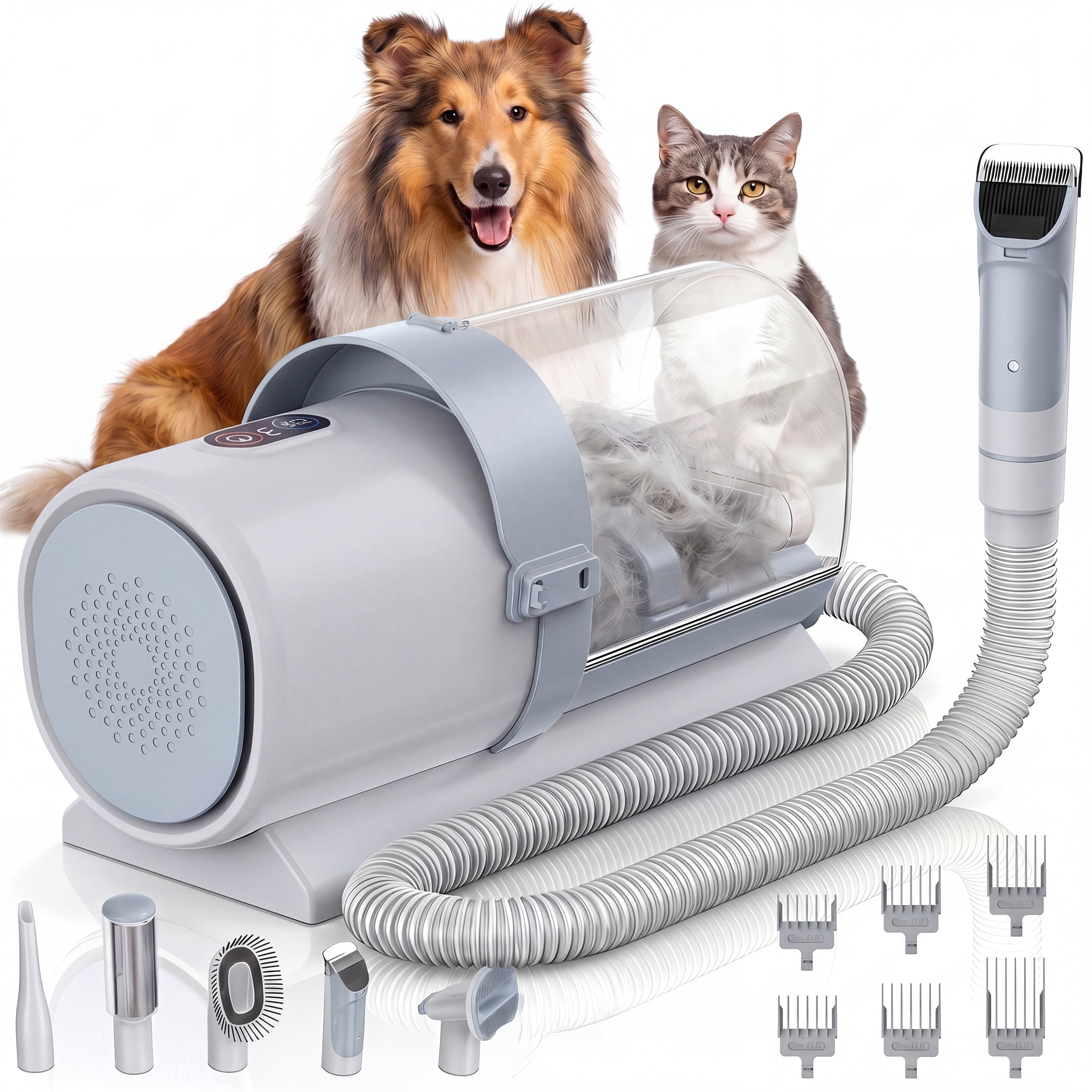 edx Dog Grooming Kit, 2.5L Pet Hair Vacuum, 5-In-1 Electric