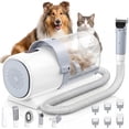 thumbnail image 1 of edx Dog Grooming Kit, 2.5L Pet Hair Grooming Vacuum, 5-In-1 Electric Clippers Cleaning Sets For Dog/Cat/Other Animals, White, 1 of 11