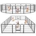 thumbnail image 1 of edx Dog Playpen, 16 Panels 24" Heavy Duty Metal Foldable Pet Fence with Doors Indoor Outdoor, 1 of 9