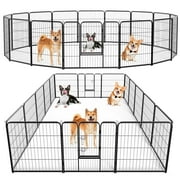 edx Dog Playpen, 8 Panels 40" Foldable Heavy Duty Metal Pet Fence Dog Crates with Doors Indoor Outdoor