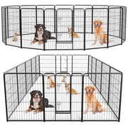 edx Dog Playpen, 16 Panels 40" Foldable Heavy Duty Metal Pet Fence Dog Crates with Doors Indoor Outdoor