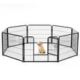 "Edx Heavy Duty Metal Dog Playpen, 8Panel 24"" Foldable Indoor/Outdoor Pet Fence with Doors for