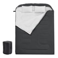 thumbnail image 1 of edx Double Sleeping Bag for Adults with 2 Pillows, Queen Size Waterproof Sleeping Bag 2 in 1 Design, Lightweight for Camping Travel, Black, 1 of 9