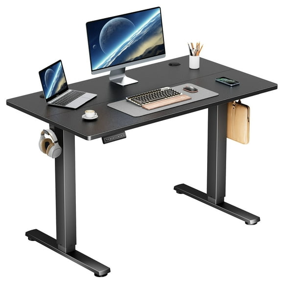 edx Electric Standing Desk, Height Adjustable Desk, 40 x 24 Inches Ergonomic Stand up Desk with Memory Preset and T-Shaped Metal Bracket for Home Office