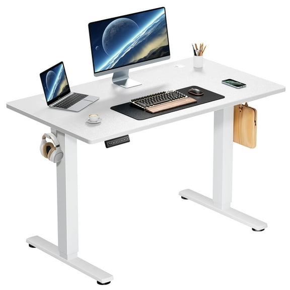 edx Electric Standing Desk, Height Adjustable Desk, 40 x 24 Inches Ergonomic Stand up Desk with Memory Preset and T-Shaped Metal Bracket for Home Office