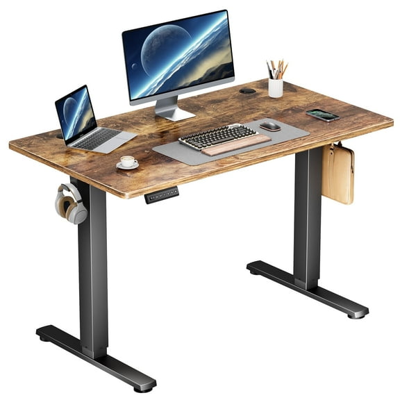 edx Electric Standing Desk, Height Adjustable Desk, 40 x 24 Inches Ergonomic Stand up Desk with Memory Preset and T-Shaped Metal Bracket for Home Office