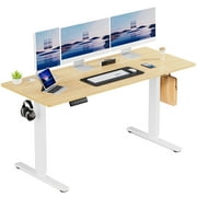 edx Electric Standing Desk, Height Adjustable Desk, 63 x 24 Inches Ergonomic Stand up Desk with Memory Preset and T-Shaped Metal Bracket for Home Office
