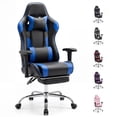 thumbnail image 1 of edx Ergonomic Video Gaming Chair High Back Office Chair with Lumbar Support and Adjustable Armrests Footrest Swivel Racing Chair, Black Bule, 1 of 9