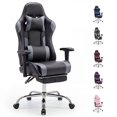 thumbnail image 1 of edx Ergonomic Video Gaming Chair High Back Office Chair with Lumbar Support and Adjustable Armrests Footrest Swivel Racing Chair, Black Gray, 1 of 9
