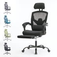 thumbnail image 1 of EDX Ergonomic High Back Office Chair with Reclining & Lumbar Support, Swivel, Headrest, Footrest, Padded Arms, Black, 1 of 8