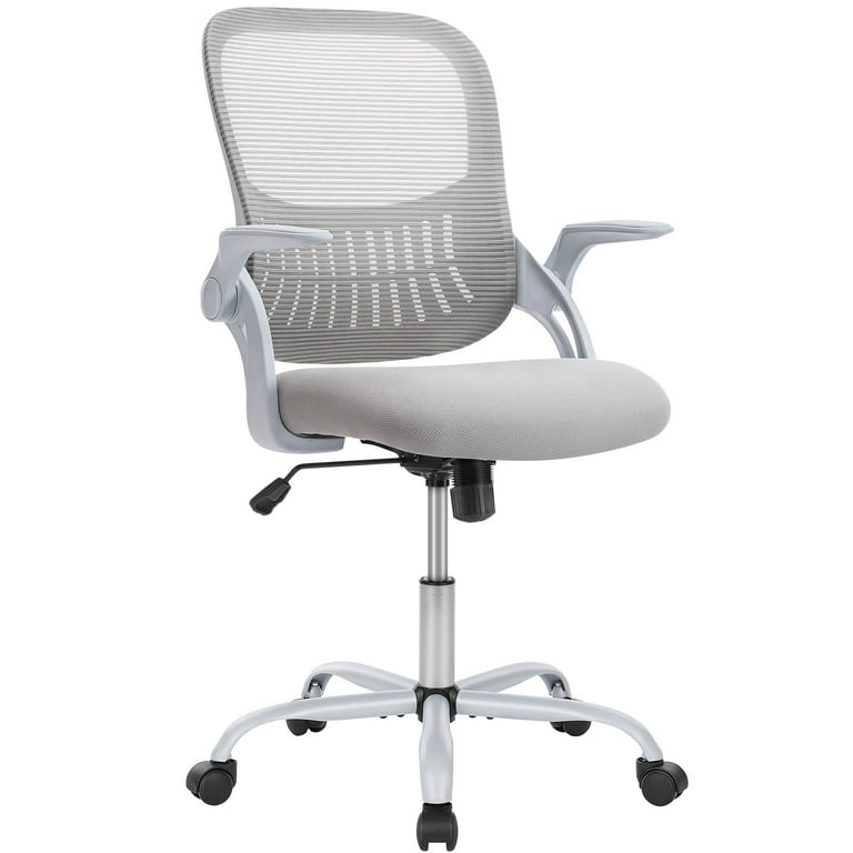 Edx Office Computer Desk Chair Mid Back Ergonomic Mesh Rolling Work Swivel Task Chairs with Wheels Comfortable Lumbar Support Comfy Flip Up Arms
