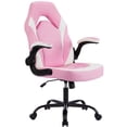 thumbnail image 1 of EDX Ergonomic Gaming Chair with PU Leather, Adjustable Swivel Computer & Office Desk Chair with Flip-Up Armrests, Pink, 1 of 7
